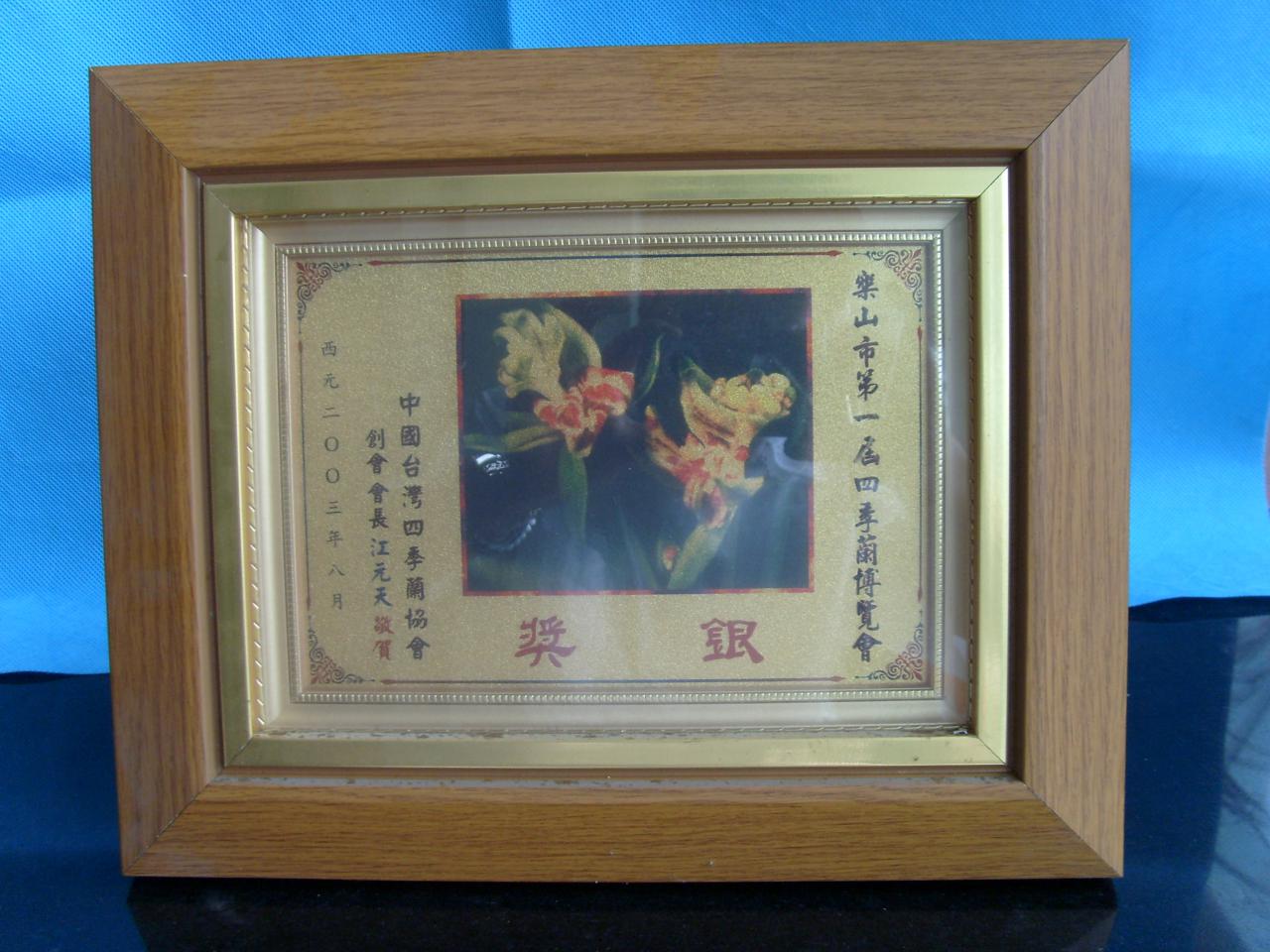 2003年乐山市第一届四季兰博览会-银奖