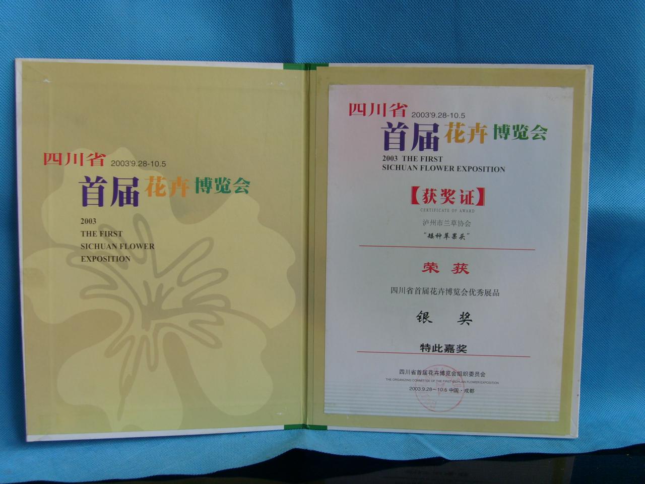 2003年四川省首届花卉博览会-矮种苹果头-银奖