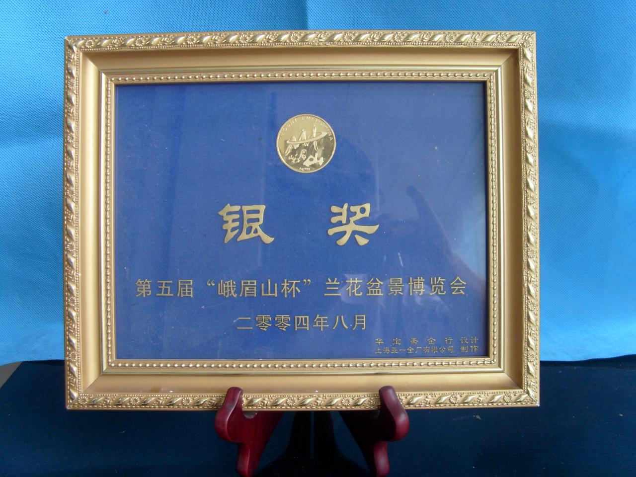 2004年第五届“峨眉山杯”兰花盆景博览会-银奖